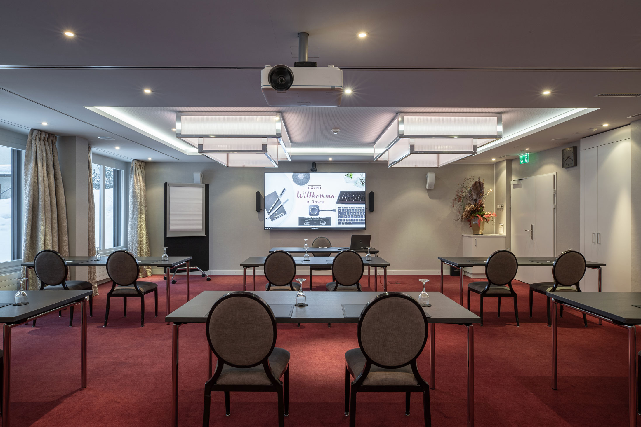 Seminarraum im Hotel Grischa. Seminarbestuhlung.